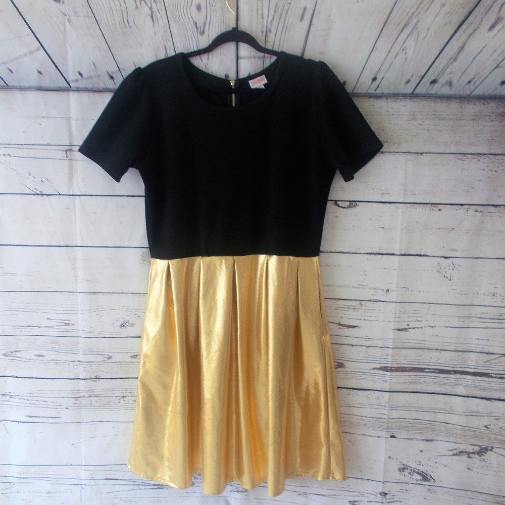 LULAROE | 3X | Amelia Black/Gold Dress from Elegant Collection